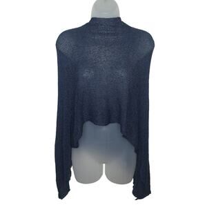 Van Klee Open Knit Poncho Wrap Shrug O/S Mesh Asymmetric Boho Fairy Lagenlook